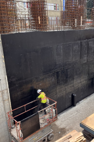 Waterproofing professional at work